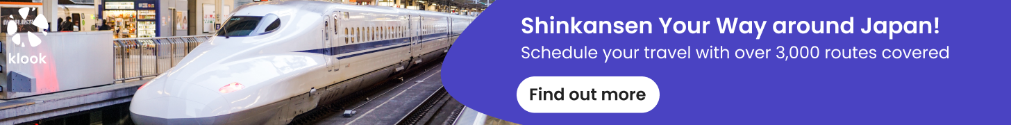 Book Shinkansen tickets on Klook — use code STEPHANDPETE