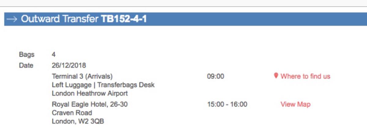 send luggage to heathrow airport