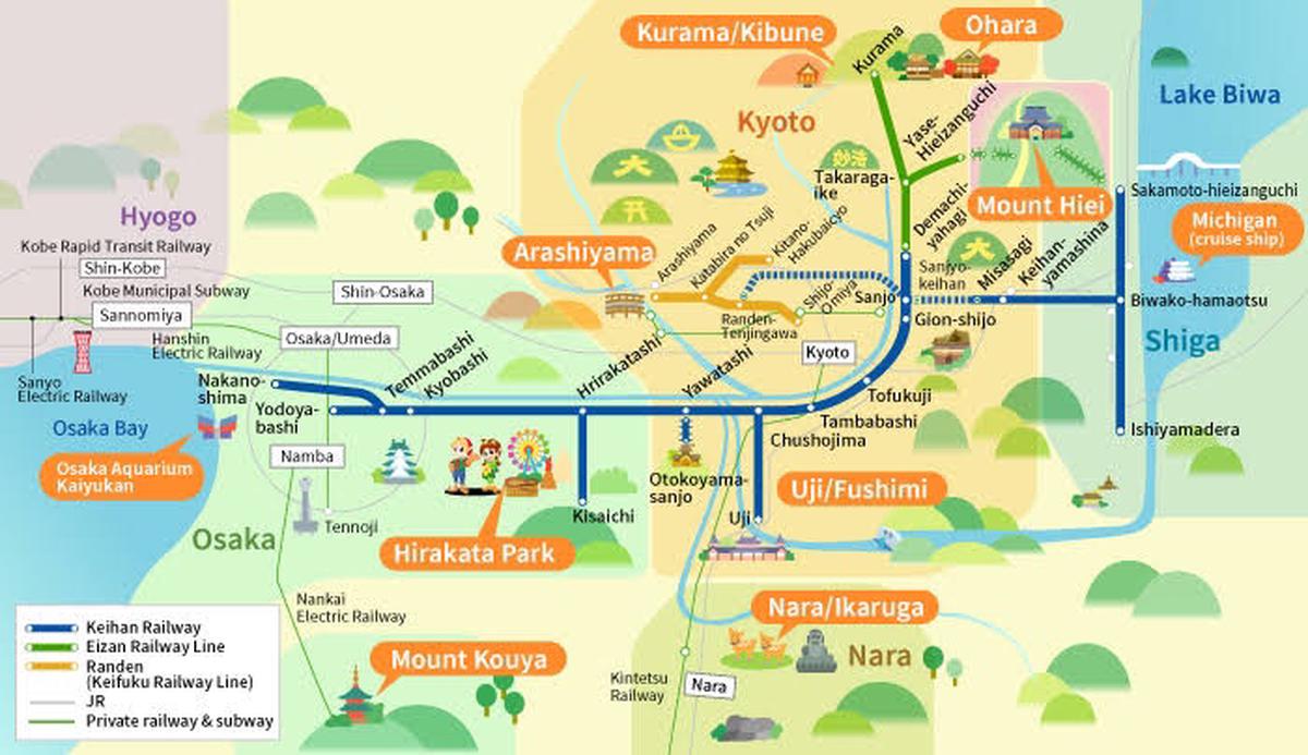 Peta Objek Wisata Kyoto