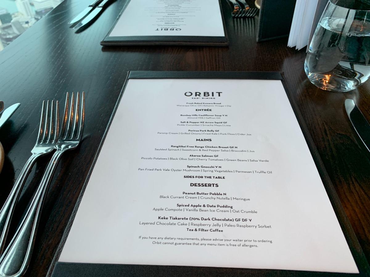 ORBIT 360° DINING, Auckland Central - Cardápio, Preços & Comentários de  Restaurantes