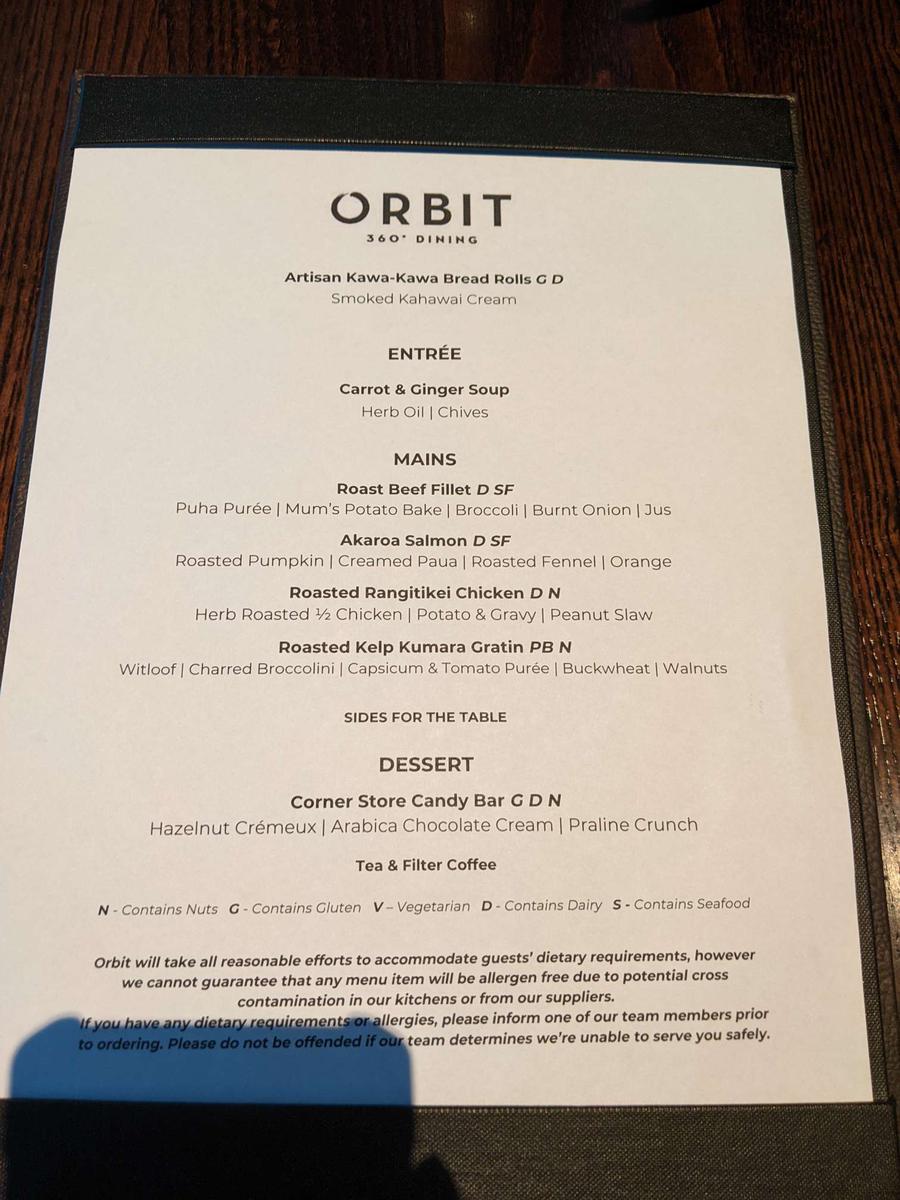 ORBIT 360° DINING, Auckland Central - Cardápio, Preços & Comentários de  Restaurantes